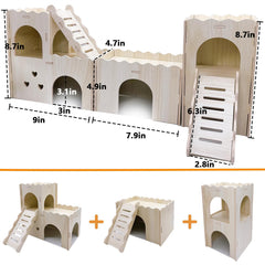 Hamiledyi wooden hamster playground tunnels supports safe, natural materials