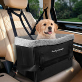 Hamyufansan dog car seat front view with plush sherpa interior for cozy car rides.