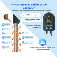 HANLESHUKA submersible heater 500W in-tank supports warm environments for big tanks