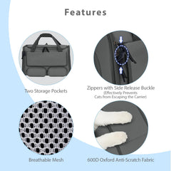 Hannadepot cat-dog-carrier-360-ventilation ensures fresh airflow for all-around comfort