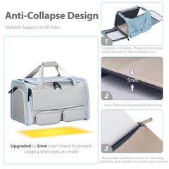 Hannadepot carrier with escape-proof zippers secures pets during transit