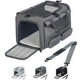 Hannadepot cat-dog-carrier interior view shows roomy space for comfy travel with pets