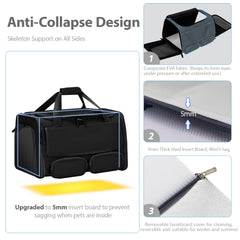 Hannadepot cat-dog carrier upgraded base structure supports pets comfortably on the go.