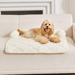 HAOMAIJIA dog couch bed in off-white XL with soft velvet cover for cozy large-dog comfort.