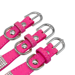 Haoyueer full crystal rhinestones collar highlights sparkle while durable buckle maintains secure wear.