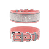 haoyueer rhinestone dog collar pink closeup highlights durable crystals for lasting shine