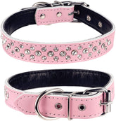 haoyueer rhinestone dog collar pink closeup highlights sparkling crystals for chic daily wear
