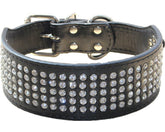 Haoyueer rhinestones dog collar with full crystal diamonds shines brightly on every walk.