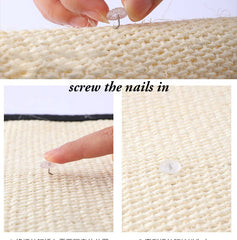 haozaikeji cat scratcher mat natural sisal material stands up to sharp claws.