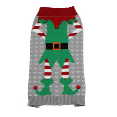 HAPEE dog model wearing the sweater demonstrates easy wear and festive appearance.