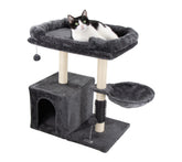 Hapineko cat tree tower smoky gray offers a cozy, safe indoor lounge
