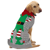 HAPEE Christmas dog sweater Santa front view for festive photos.