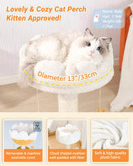 Happi N Pets Cloud Cat Tree sisal-wrapped post for durable scratching.