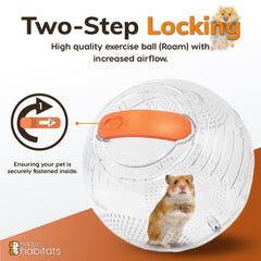 Happy Habitats portable hamster ball lightweight design for couch, porch, or travel fun.