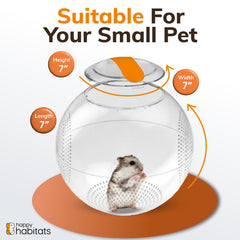 Happy Habitats secure locking small pet ball ensures safe containment during play.