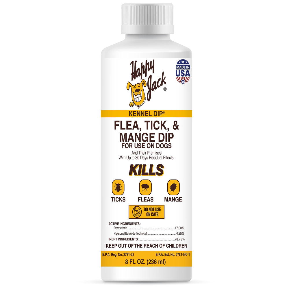 Happy Jack Kennel Dip bottle for on-site flea and tick control.