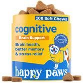 Happy Paws cognitive supplement chicken chews provide tasty brain-health support for dogs.