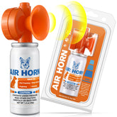 HappyAlley Air Horn orange body signals safety during outdoor hikes.