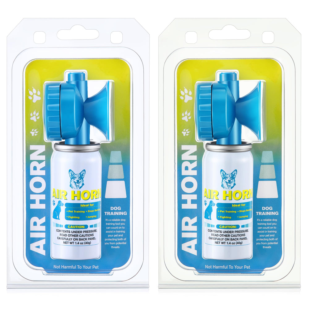 HappyAlley Air Horn blue pack front view shows compact safety tool for outdoor alerts.