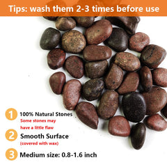 HappyFiller red pebbles garden landscaping provide bold accents in outdoor spaces.