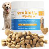 HAPWAG dog allergy chews pork flavor packaging demonstrates all-breed support.