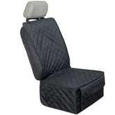 HAPYFOST waterproof front seat cover protecting a car seat during muddy trip