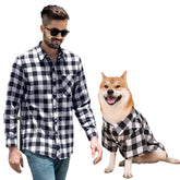 Harbyel plaid dog shirt front view for stylish everyday wear and easy on/off.