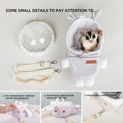 HardcorePet hamster carrier rabbit shape grey ventilation holes top for breathable comfort.
