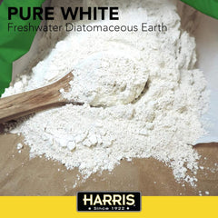 Harris Diatomaceous Earth 5lb powder close-up, pure texture for garden and pest use