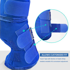 Harrison Howard leg guard close-up on breathable PVC mesh for summer.