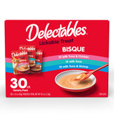 Hartz Delectables Bisque pouch open shows creamy texture ideal as a topper for picky eaters