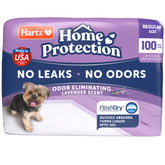 Hartz Home Protection Lavender Pads packaging shows a 100-count box for easy potty-training supply.