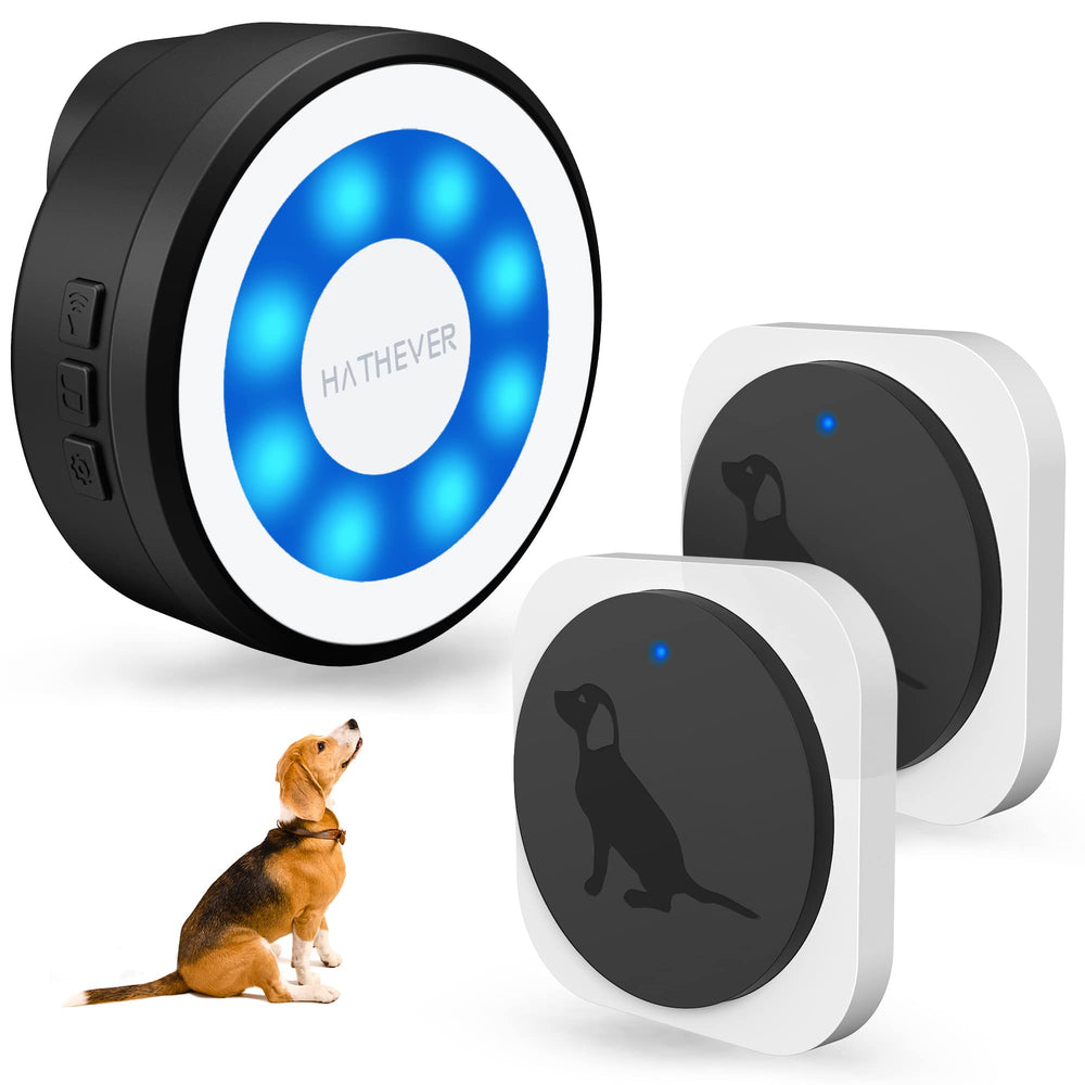 Hathever dog bells receiver plugged into outlet for quick, easy door alerts.