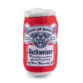 Haute Diggity Dog Barkweiser Beer Can toy front view for playful fetch sessions