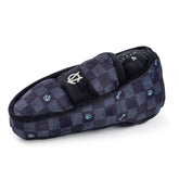 Haute Diggity Dog Black Checker Chewy Vuiton Loafer front view, ideal for stylish fetch and cuddly play.