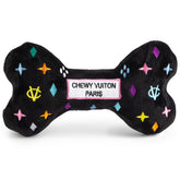 Haute Diggity Dog Black Monogram Chewy Vuiton Bone toy for fun fetch.