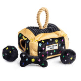 Haute Diggity Dog black monogram Chewy Vuiton trunk for stylish enrichment at home