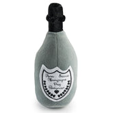 Haute Diggity Dog Champagne Perignonn plush toy front view engaging squeaker for interactive play.