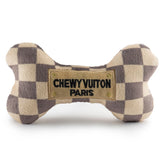 Haute Diggity Dog Checker Chewy Vuiton Bone front view for stylish fetch