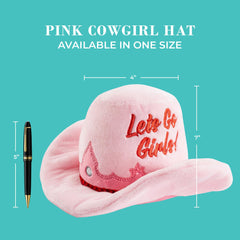 Haute Diggity Dog cowgirl hat toy pink interior squeaker boosts engagement.