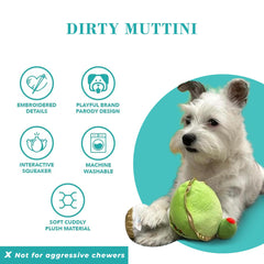 Green and white plush Dirty Muttini with stylish color