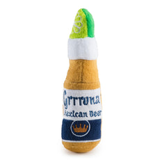 Haute Diggity Dog Grrrona beer bottle toy front view for playful enrichment