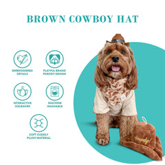 Haute Diggity Dog howdy embroidery accent toy for stylish and fun play.