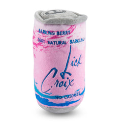 Haute Diggity Dog LickCroix Barkling Water Barkin Berry embroidery detail shows stylish parody design