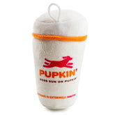 Haute Diggity Dog Pupkin Donuts hot coffee cup toy with squeaker for interactive play.