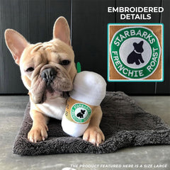 Squeaker inside encourages interactive fetch and tug play with Starbarks Coffee Cup