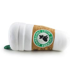 Haute Diggity Dog Starbarks Coffee Cup XL toy inner squeaker boosts engagement during play.