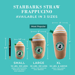 Haute Diggity Dog Starbarks Frappawcino squeaker closeup highlights interactive enrichment.