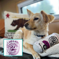 Haute Diggity Dog White Paw Bark Cherry embroidery details highlight stylish design.