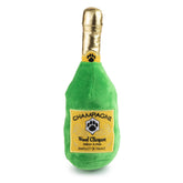 Haute Diggity Dog Woof Clicquot Classic toy with green velvet exterior encourages playful enrichment.
